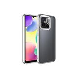 m.tk moveteck Xiaomi Redmi 12C Uyumlu Kılıf, Tam Kamera Korumalı, Metalik Parlak Renkli Kenar, Yumuşak Silikon, Gümüş