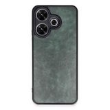 M.TK moveteck Xiaomi Redmi 13 4g Kılıf Kamera Korumalı Deri Görünümlü Leather Desenli Yumuşak Mat Silikon Kapak, Yeşil, Tek Ebat, aras-redmi13-yeşil