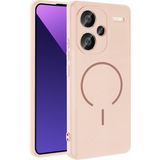 M.TK Moveteck Xiaomi Redmi 13 Pro Plus 5g Kılıf Lansman Magsafe Kamera Korumalı Içi Kadife Yumuşak Renkli Silikon Mat His Süet Kapak - Pembe - Redmi Note 13 Pro Plus