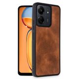 M.TK moveteck Xiaomi Redmi 13c Kılıf Kamera Korumalı Deri Görünümlü Leather Desenli Yumuşak Renkli Mat Silikon Kap, Kahverengi, Tek Ebat, aras-13c-kahve