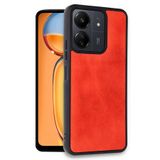M.TK moveteck Xiaomi Redmi 13c Kılıf Kamera Korumalı Deri Görünümlü Leather Desenli Yumuşak Renkli Mat Silikon Kap, Kırmızı, Tek Ebat, aras-13c-red