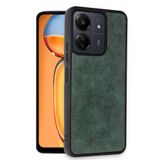M.TK moveteck Xiaomi Redmi 13c Kılıf Kamera Korumalı Deri Görünümlü Leather Desenli Yumuşak Renkli Mat Silikon Kap, Koyu Yeşil, Tek Ebat, aras-13c-yeşil