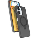 M.TK Moveteck Xiaomi Redmi 13C Kılıf Magsafe Halkalı Extra Standlı Içi Kadife Yumuşak Renkli Silikon Samara Kapak - Gri