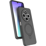 M.TK Moveteck Xiaomi Redmi 14C Kılıf Magsafe Halkalı Extra Standlı Içi Kadife Yumuşak Renkli Silikon Samara Kapak - Gri