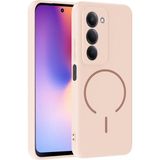 M.TK Moveteck Xiaomi Redmi 15 Kılıf Lansman Magsafe Kamera Korumalı Içi Kadife Yumuşak Renkli Silikon Mat His Süet Kapak - Pembe