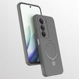 M.TK Moveteck Xiaomi Redmi 15 Kılıf Magsafe Halkalı Extra Standlı Içi Kadife Yumuşak Renkli Silikon Samara Kapak - Gri