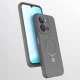M.TK Moveteck Xiaomi Redmi 15C Kılıf Magsafe Halkalı Extra Standlı Içi Kadife Yumuşak Renkli Silikon Samara Kapak - Gri