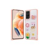 M.TK moveteck Xiaomi Redmi Note 11 Pro Kılıf Emoji Ayıcık Desenli Kabartmalı Karakterli Figürlü Parlak Coffe Silik, Pembe, Tek Ebat, cevze-11pro-pembe