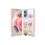 M.TK moveteck Xiaomi Redmi Note 12 4g Kılıf Emoji Ayıcık Desenli Kabartmalı Karakterli Figürlü Parlak Coffe Silik, Pembe, Tek Ebat, cevze-note124g-pembe