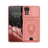 m.tk moveteck Xiaomi Redmi Note 12 Pro 4G ile Uyumlu Kılıf, Kamera Lens Korumalı, Sürgülü Yüzüklü, Kartvizitli, Pembe, Silikon