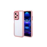 M.TK moveteck Xiaomi Redmi Note 12 Pro 5g Kılıf Renkli Kamera Koruma Detaylı Arka Şeffaf Kenar Renkli Oval Silikon, Pembe, Tek Ebat, vitamin-12pro5g-pembe