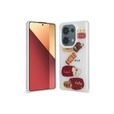 M.TK moveteck Xiaomi Redmi Note 13 Pro 4g Kılıf Emoji Ayıcık Desen Kabartmalı Karakterli Simli Figürlü Coffe Şeker, Beyaz, Tek Ebat, cevze-13pro4g-beyaz