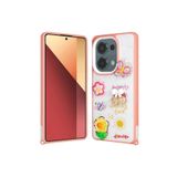M.TK moveteck Xiaomi Redmi Note 13 Pro 4g Kılıf Emoji Ayıcık Desen Kabartmalı Karakterli Simli Figürlü Coffe Şeker, Pembe, Tek Ebat, cevze-13pro4g-pembe
