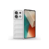 M.TK moveteck Xiaomi Redmi Note 13 Pro 4g Kılıf Kamera Korumalı Dalgalı Kabartmalı Yumuşak Renkli Silikon Kapak, Beyaz, Tek Ebat, etnik-13pro4g-beyaz