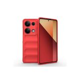 M.TK moveteck Xiaomi Redmi Note 13 Pro 4g Kılıf Kamera Korumalı Dalgalı Kabartmalı Yumuşak Renkli Silikon Kapak, Kırmızı, Tek Ebat, etnik-13pro4g-red
