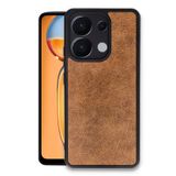 M.TK moveteck Xiaomi Redmi Note 13 Pro 4G Kılıf Kamera Korumalı Deri Görünümlü Leather Desenli Yumuşak Mat Silikon, Kahverengi, Tek Ebat, aras-note13pro4g-kahve