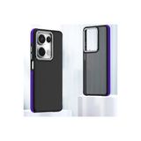 M.TK moveteck Xiaomi Redmi Note 13 Pro 4g Kılıf Metal Kamera Çıkıntılı Hassas Butonlu Arkası Mat Kenar Renkli Sert, Derin Mor, Tek Ebat, harvel-13pro4g-mor