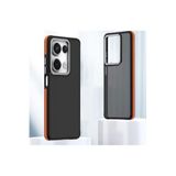 M.TK moveteck Xiaomi Redmi Note 13 Pro 4g Kılıf Metal Kamera Çıkıntılı Hassas Butonlu Arkası Mat Kenar Renkli Sert, Turuncu, Tek Ebat, harvel-13pro4g-turuncu
