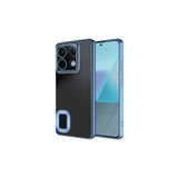 M.TK moveteck Xiaomi Redmi Note 13 Pro 4g Kılıf Tam Kamera Lens Korumalı Arka Şeffaf Kenarları Renkli Logo Göstere, Mavi, Tek Ebat, omega-13pro4g-mavi