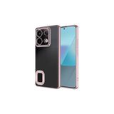 M.TK moveteck Xiaomi Redmi Note 13 Pro 4g Kılıf Tam Kamera Lens Korumalı Arka Şeffaf Kenarları Renkli Logo Göstere, Rose Gold, Tek Ebat, omega-13pro4g-rose