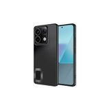 M.TK moveteck Xiaomi Redmi Note 13 Pro 4g Kılıf Tam Kamera Lens Korumalı Arka Şeffaf Kenarları Renkli Logo Göstere, Siyah, Tek Ebat, omega-13pro4g-siyah