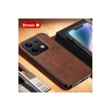 M.TK moveteck Xiaomi Redmi Note 13 Pro 5G Kılıf Kamera Korumalı Hakiki Deri Görünümlü Yumuşak Renkli Kapak Leather, Kahverengi, Tek Ebat, Aras-1-13pro5g-kahverengi