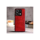 M.TK moveteck Xiaomi Redmi Note 13 Pro 5G Kılıf Kamera Korumalı Hakiki Deri Görünümlü Yumuşak Renkli Kapak Leather, Kırmızı, Tek Ebat, Aras-1-13pro5g-red