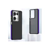 M.TK moveteck Xiaomi Redmi Note 13 Pro 5g Kılıf Metal Kamera Çıkıntılı Hassas Butonlu Arkası Mat Kenar Renkli Sert, Derin Mor, Tek Ebat, harvel-13pro5g-mor