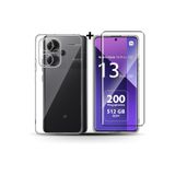 m.tk moveteck Xiaomi Redmi Note 13 Pro+ ile Uyumlu Kılıf, Kamera Çıkıntılı, Şeffaf Silikon + Ekran Koruyucu Nano Cam, 2'li Set