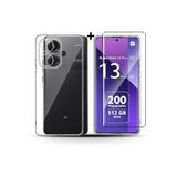 m.tk moveteck Xiaomi Redmi Note 13 Pro+ ile Uyumlu Kılıf, Kamera Çıkıntılı, Şeffaf Silikon + Ekran Koruyucu Nano Cam, 2'li Set