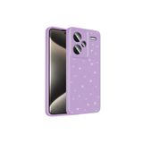 m.tk moveteck Xiaomi Redmi Note 13 Pro+ ile Uyumlu Kılıf, Simli Yaldızlı, Darbeye Dayanıklı, Kamera Korumalı, Parlak Silikon, Lila
