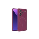 m.tk moveteck Xiaomi Redmi Note 13 Pro Plus ile Uyumlu Kılıf, Magsafe, Kamera Korumalı, İç Kadife, Silikon, Bordo