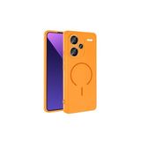 m.tk moveteck Xiaomi Redmi Note 13 Pro Plus ile Uyumlu Kılıf, Magsafe, Kamera Korumalı, İç Kadife, Silikon, Turuncu