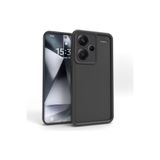 m.tk moveteck Xiaomi Redmi Note 13 Pro Plus ile Uyumlu Kılıf, Yumuşak Silikon, Kamera Korumalı, Çıkıntılı Kalın Kenarlı, Siyah