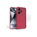 m.tk moveteck Xiaomi Redmi Note 13 Pro Plus ile Uyumlu Kılıf, Yumuşak Silikon, Kamera Korumalı, Çıkıntılı Kalın Kenarlı, Vişne