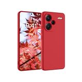 M.TK moveteck Xiaomi Redmi Note 13 Pro+ Plus uyumlu Kılıf Kamera Korumalı Mat içi Kadife Yumuşak Renkli Silikon, Kırmızı, Tek Ebat, nanosilikon-13proplus-red