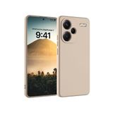 M.TK moveteck Xiaomi Redmi Note 13 Pro+ Plus Uyumlu Kılıf Lansman Kamera Korumalı Mat içi Kadife Yumuşak Silikon, Pudra, Tek Ebat, nanosilikon-13proplus-pudra