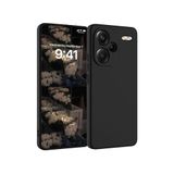 M.TK moveteck Xiaomi Redmi Note 13 Pro+ Plus Uyumlu Kılıf Lansman Kamera Korumalı Mat içi Kadife Yumuşak Silikon, Siyah, Tek Ebat, nanosilikon-13proplus-siyah