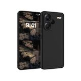 M.TK moveteck Xiaomi Redmi Note 13 Pro+ Plus Uyumlu Kılıf Lansman Kamera Korumalı Mat içi Kadife Yumuşak Silikon, Siyah, Tek Ebat, nanosilikon-13proplus-siyah