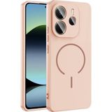 M.TK Moveteck Xiaomi Redmi Note 14 4g Kılıf Lansman Magsafe Kamera Korumalı Içi Kadife Yumuşak Renkli Silikon Mat His Süet Kapak - Pembe
