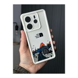 M.TK moveteck Xiaomi Redmi Note 14 Kılıf Yumuşak Kalın Kenarlı Mountai Dağ Kuşu Desenli 3D Kamera Korumalı Kapak, Beyaz, Tek Ebat, mountai-note14-4g-beyaz