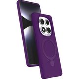 M.TK Moveteck Xiaomi Redmi Note 14 Pro 4g Kılıf Magsafe Halkalı Extra Standlı Içi Kadife Yumuşak Renkli Silikon Samara Kapak - Mor