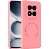 M.TK Moveteck Xiaomi Redmi Note 15 Pro Plus Kılıf Lansman Magsafe Kamera Korumalı Içi Kadife Yumuşak Renkli Silikon Mat His Süet Kapak - Pembe