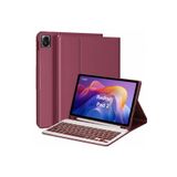 m.tk moveteck Xiaomi Redmi Pad 2 Tablet Uyumlu Klavyeli Kılıf, Kablosuz Bluetooth, Kalem Bölmeli, Bordo
