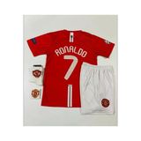 M.unitedd Moskova 2008 Sezonu Cristiano Ronaldo Çocuk Forması 4'Lü Set (Kısa-Red-Armalı)