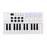 M-VAVE 25 Tuşlu MIDI Kontrol Klavyesi Mini Taşınabilir USB Klavye MIDI Kontrol Cihazı, 25 Hıza Duyarlı Tuşlu 8 RGB Arkadan Aydınlatmalı Pedler 8 Düğme