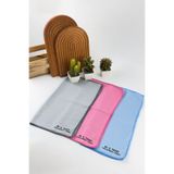 M.Y. TASO ( 3 Adet ) Cam Ve Ayna Bezi Mikrofiber Genel Temizlik Bezi Çok Renkli 40*40 Cm