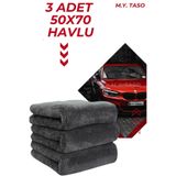 M.Y. TASO [ 3 Adet ] Oto Yıkama Araba Kurulama Araç Genel Temizlik Havlu 3'lü Mikrofiber Bez Seti