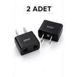 M007 Amerikan Priz Dönüştürücü/2 Adet-Türk Fişi Amerikan Sistemine Çeviren Adaptor Fiş