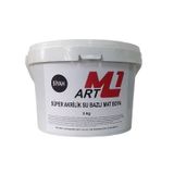 M1 ART Süper Akrilik Su Bazlı Mat Boya 3.kg Ahşap Tuval Serami 001-siyah
